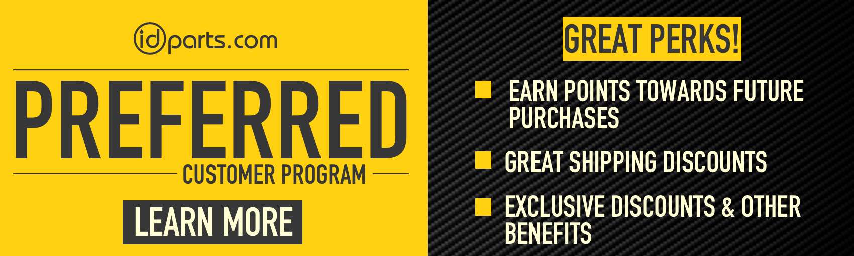 Preferred Customer Benefits Banner