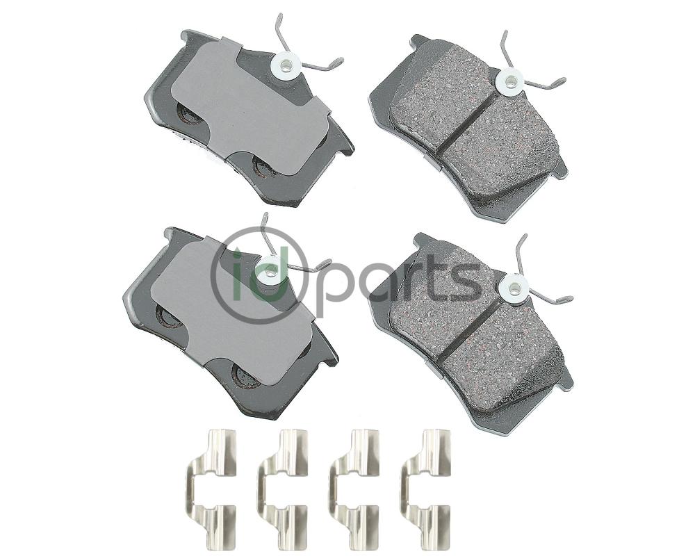 Akebono EURO Ultra Premium Ceramic Disc Brake Pad Kit - Rear w/ Clips (A4)(B5.5)(8P)(Mk7)