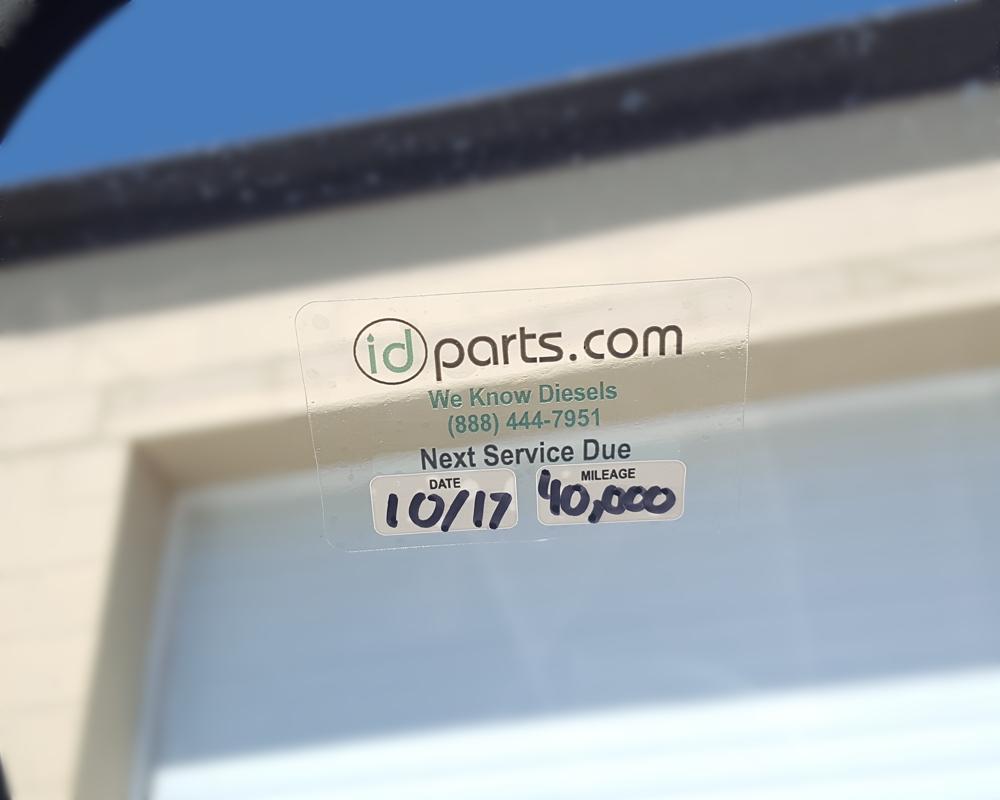 IDParts Oil Change Interval Sticker