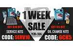 1 Week Sale! $5 Off Oil Change Kits, $10 Off Service Kits!